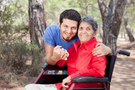 Couple in a wheelchair